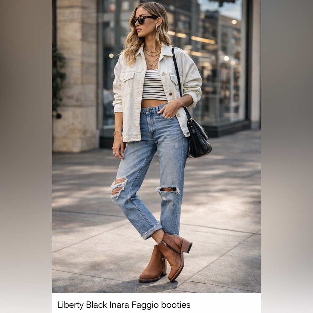 Liberty Black Inara Faggio Leather Booties 5.5 Western Boots Made in Mexico